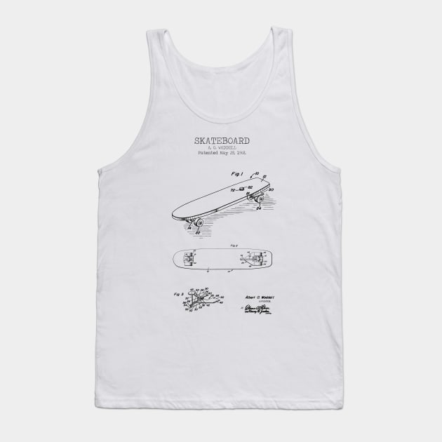 SKATEBOARD patent Tank Top by Dennson Creative